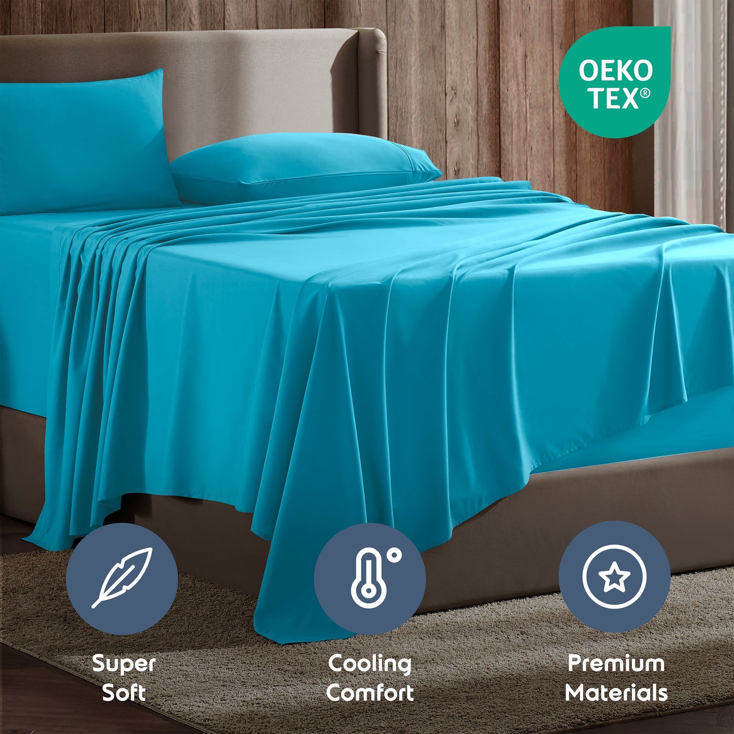 Full Size Sheets Set,1800 Series Extra Deep Pocket Bed Sheets Soft Microfiber Full Sheets, 4 Piece Sheets Full
