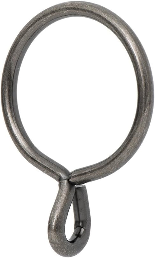 Drapery Eyelet Curtain Rings - 1.7" Ring for Curtain Hook Pins, Set of 14 - Pewter