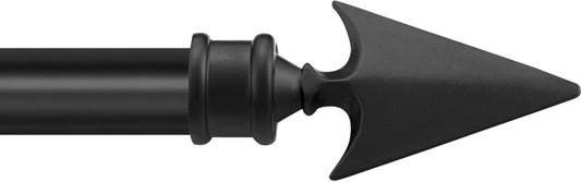 Deco  Black Arrow Curtain Rods for Windows & Doors 36 to 66 Inch Adjustable Long Drapery Rods with Flat Arrow Finials & Brackets Set, 3/4 Inch
