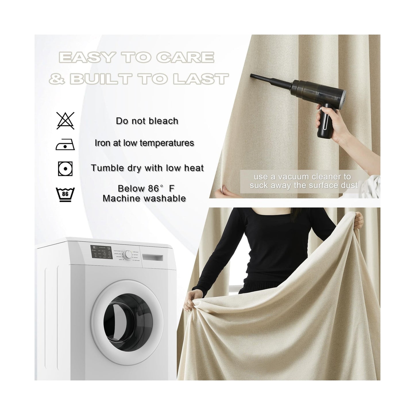 Exra Long Blackout Curtains for Large Window 144 Inch 12Ft, Back Tab Pleated ...