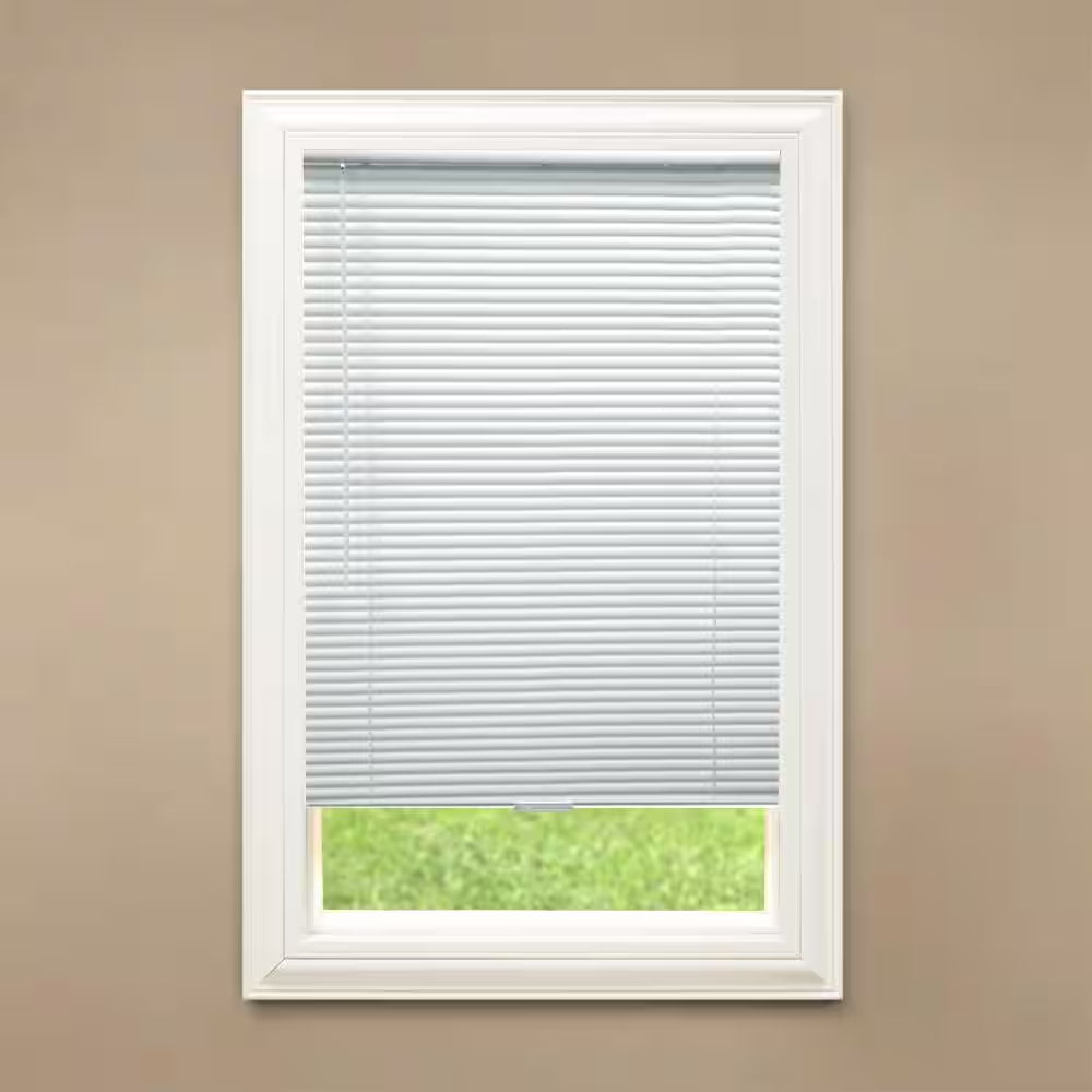 White Cordless Enhanced Room Darkening Vinyl Blinds with 1 In. Slat - 31 In. W X 72 In. L (Actual 30.5 In. W X 72 In. L)