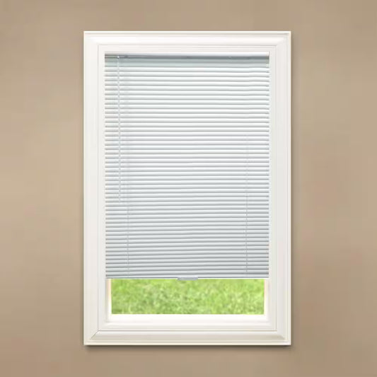White Cordless Enhanced Room Darkening Vinyl Blinds with 1 In. Slat - 31 In. W X 72 In. L (Actual 30.5 In. W X 72 In. L)