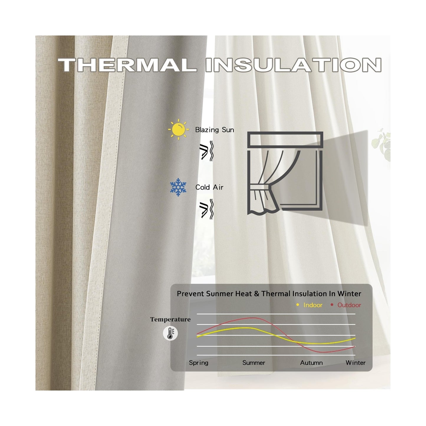 Exra Long Blackout Curtains for Large Window 144 Inch 12Ft, Back Tab Pleated ...