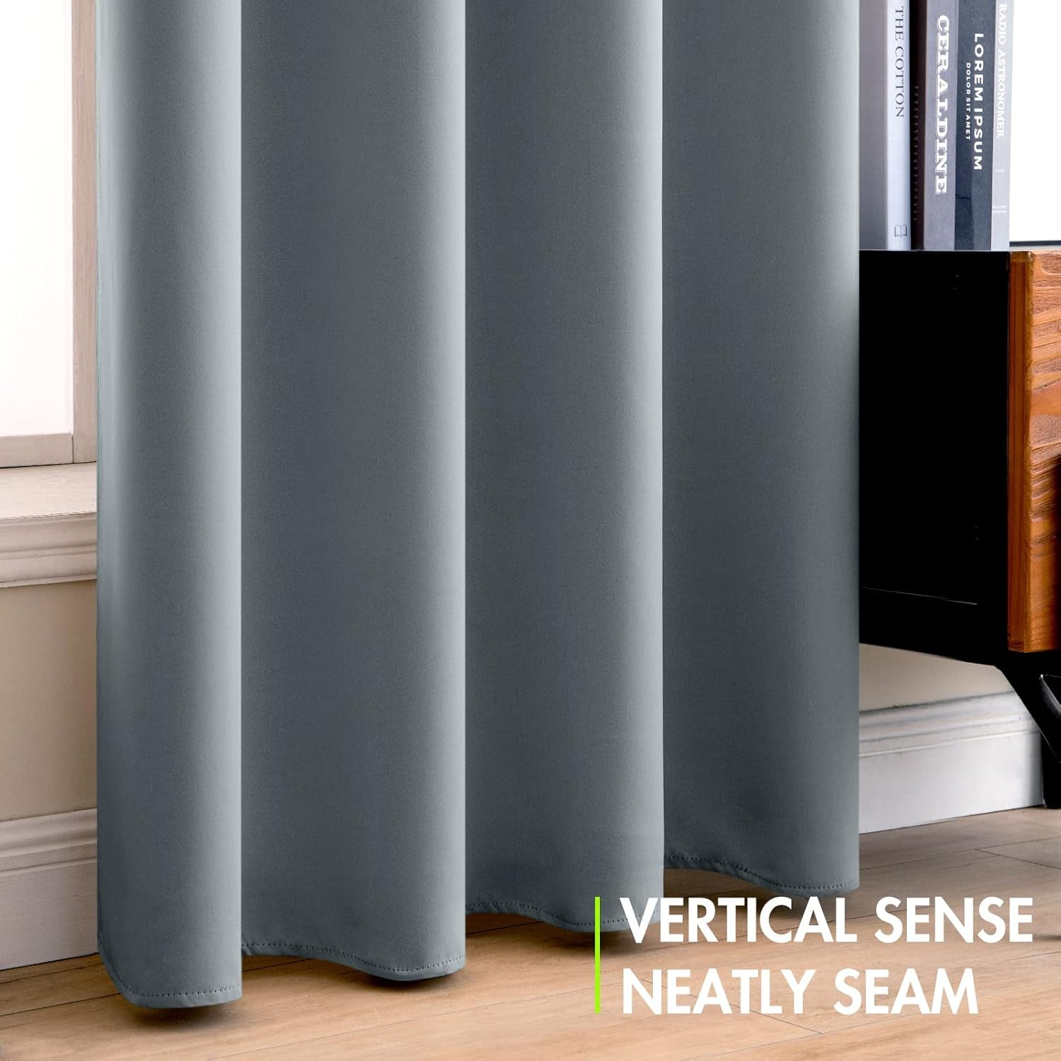 100% Blackout Curtains Thermal Insulated Solid Grommet Curtains/Drapes/Shades for Bedroom Living Room 2 Panels, 52" X 72", Silver Grey