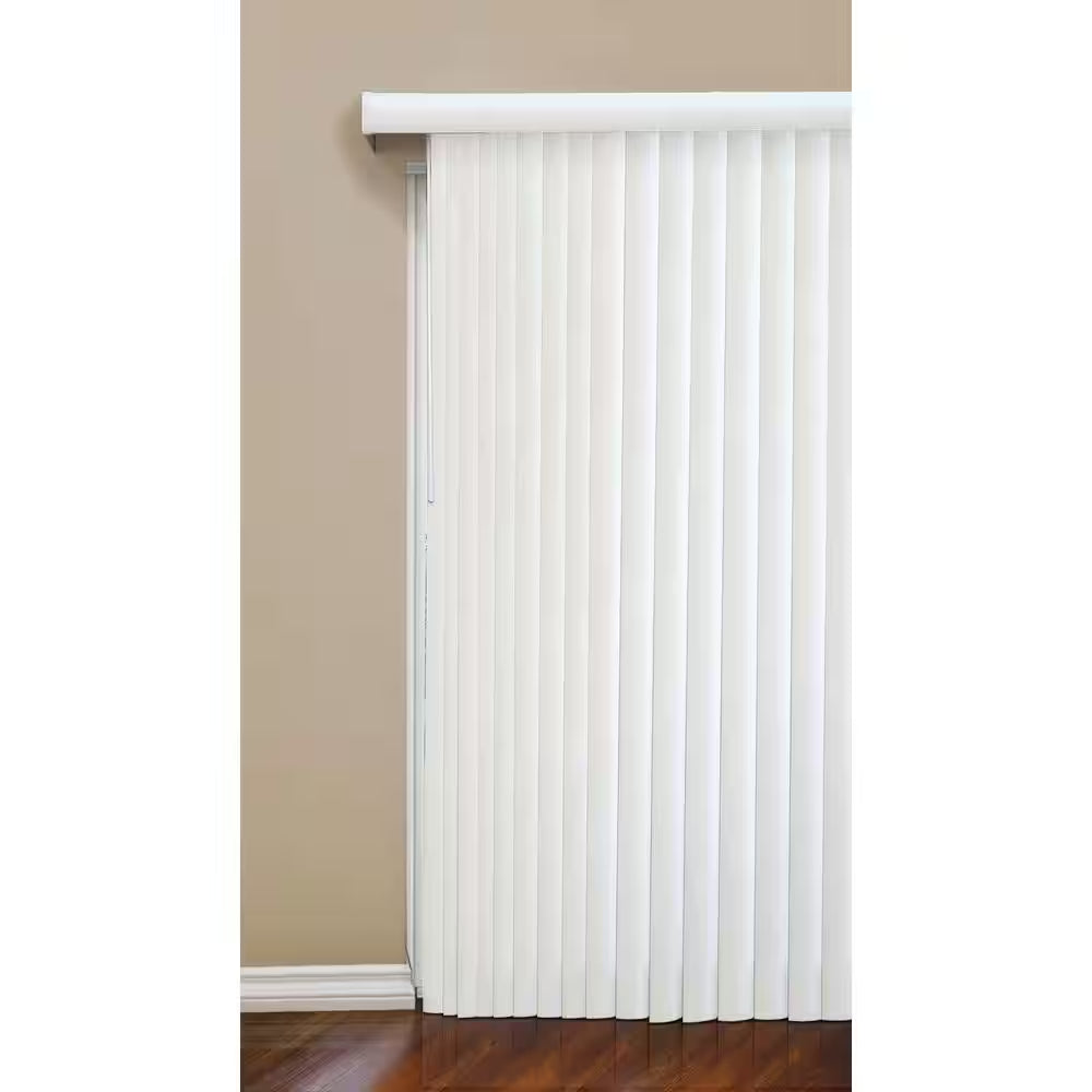 Alabaster Cordless Room Darkening Vertical Blinds for Sliding Doors Kit with 3.5 In. Slats - 78 In. W X 84 In. L