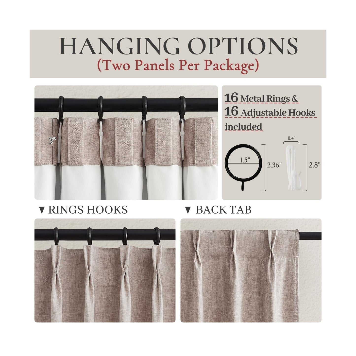 Extra Long Blackout Curtains for 10 Foot High Living Room Large Window Pinch ...