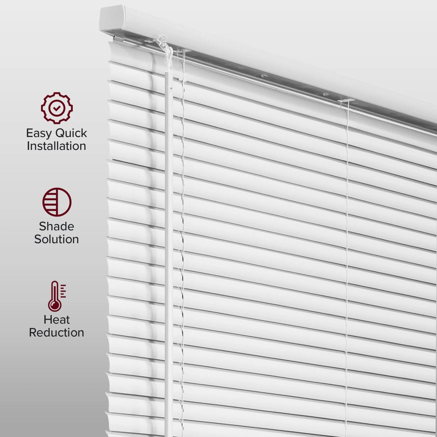 Cordless 1" Vinyl Mini Window Blinds Midnight White Blackout 81.5"W X 84"H