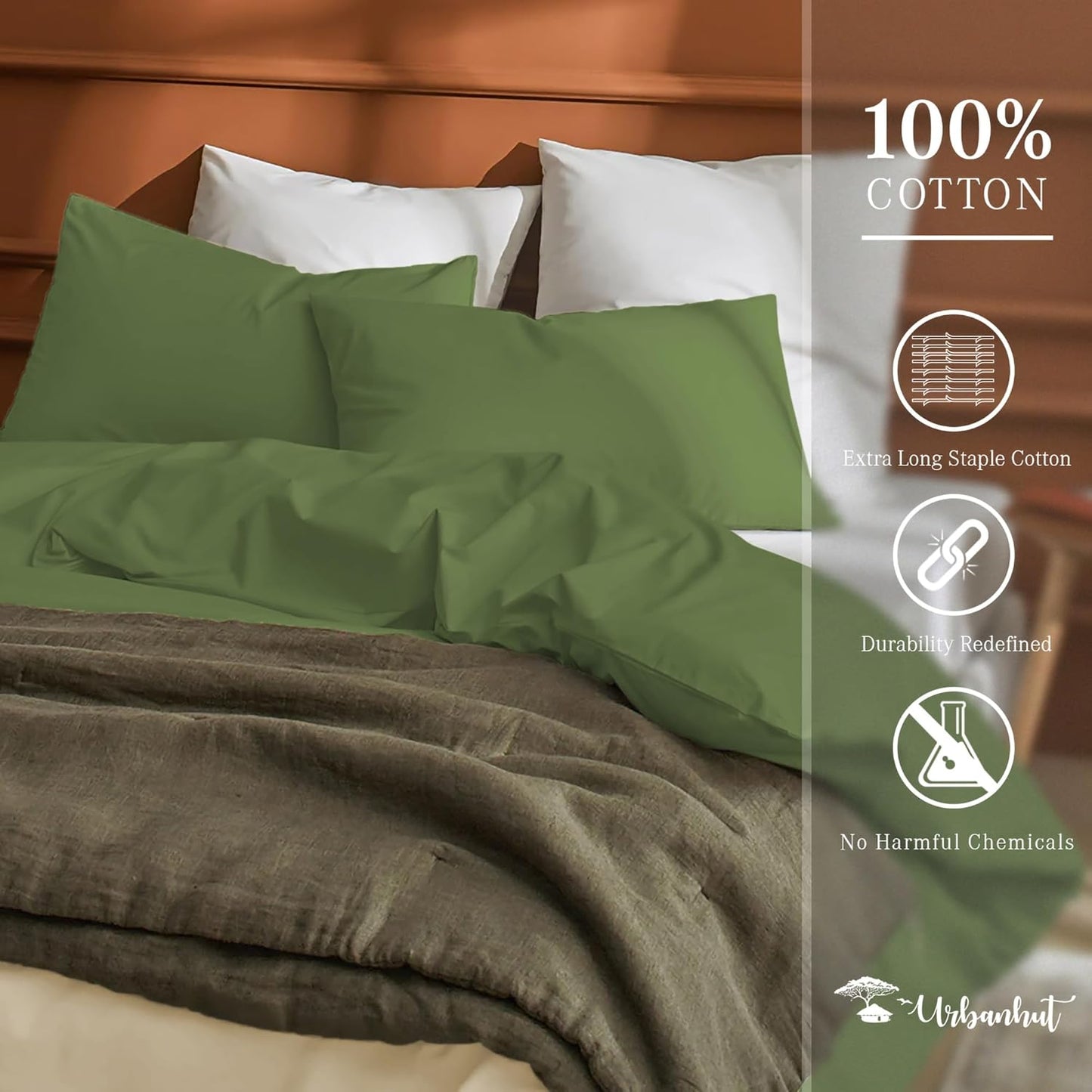 700 Thread Count Queen Duvet Sheet Set - Green