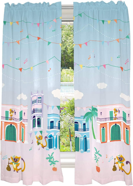 Kids Window Curtain Panels Drapes Set, 82 in X 63 In, Sony Vivo