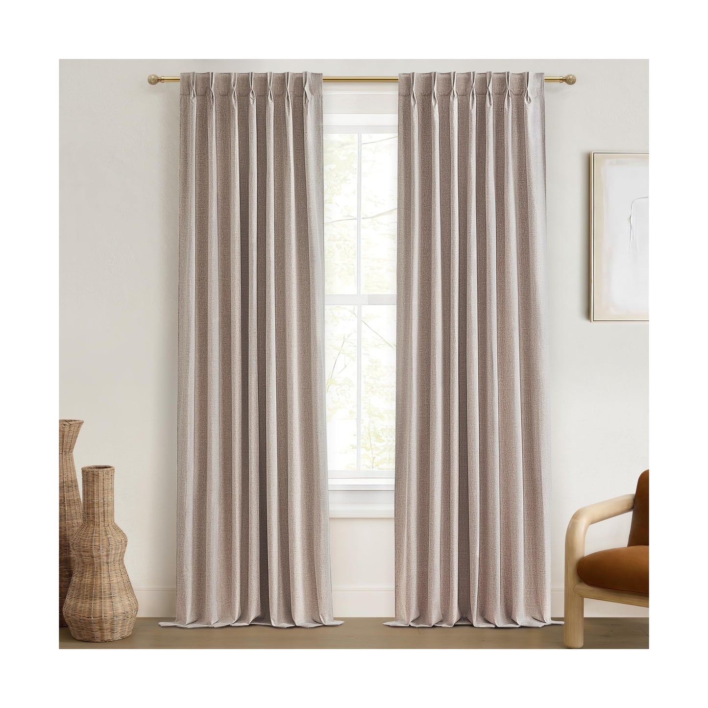 Extra Long Blackout Curtains for 10 Foot High Living Room Large Window Pinch ...