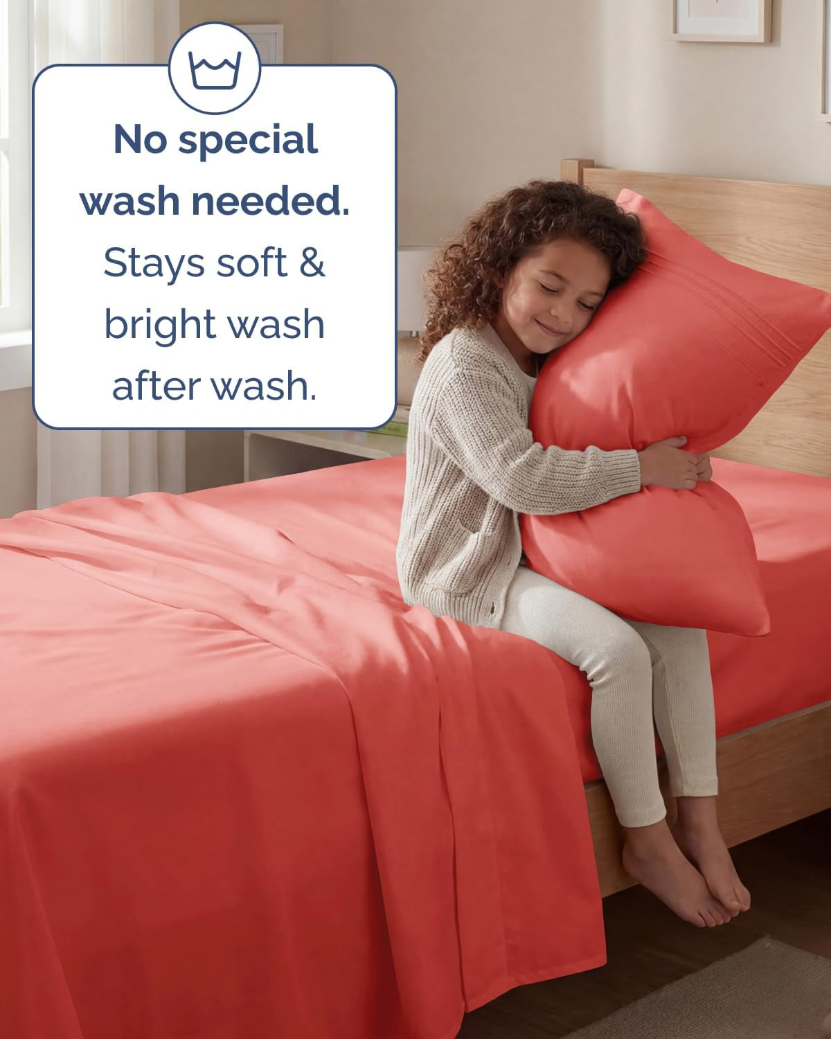Twin Size 3 Piece Sheet Set - Comfy Breathable & Cooling Sheets - Hotel Luxury Bed Sheets for Women & Men - Deep Pockets, Easy-Fit, Extra Soft and Wrinkle Free Sheets - Coral Oeko-Tex Bed Sheet Set