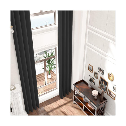 Blackout Extra Long Curtain,Room Darkening High Ceiling Draperies for Living ...