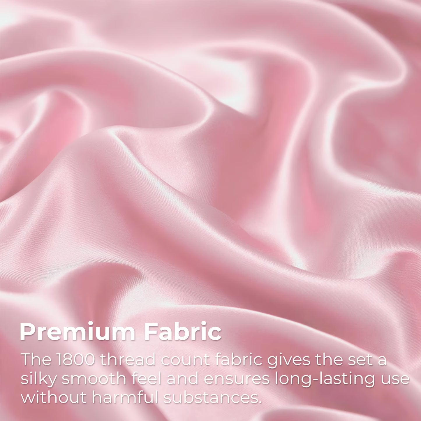 Satin Sheets,Full Size Soft Sheet Set,4 Pieces with 2 Pillowcase,Pink