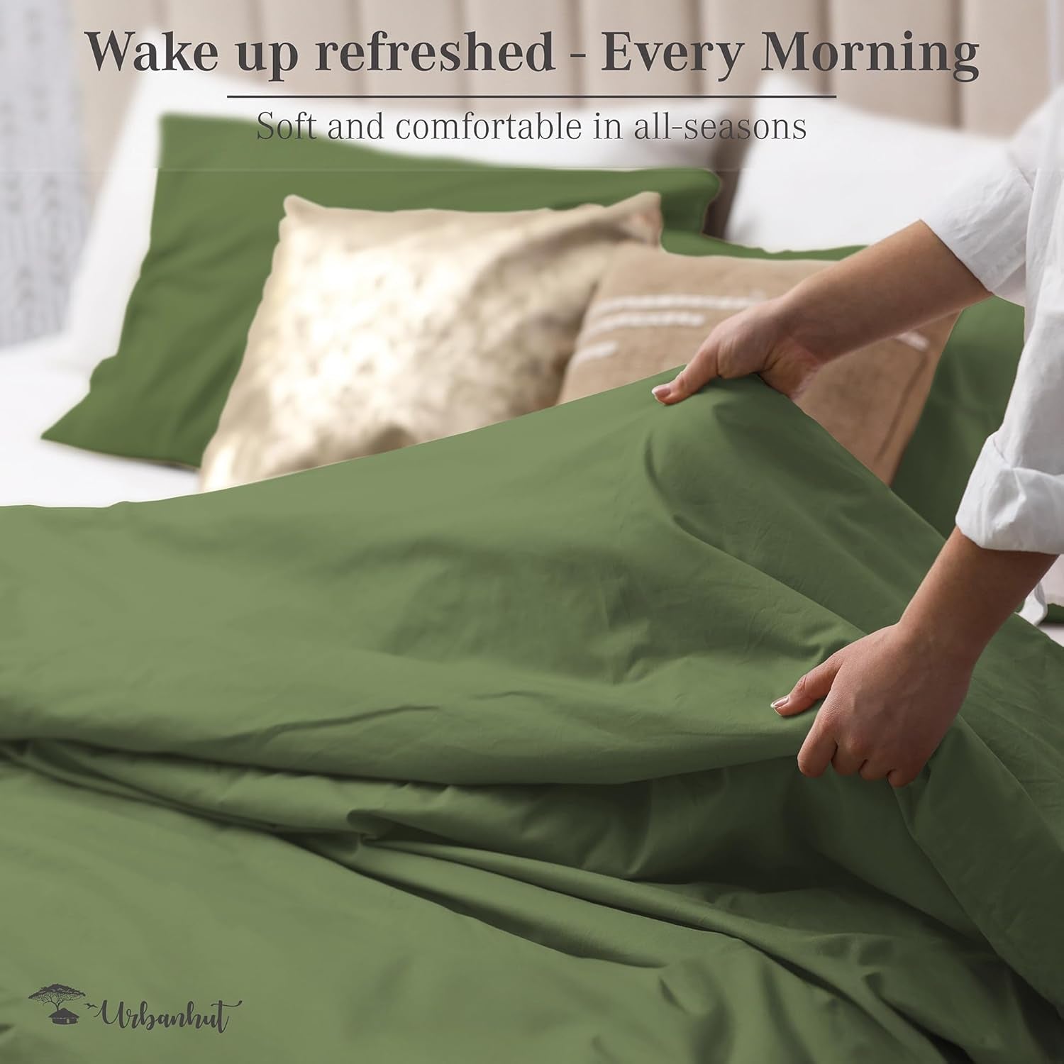 700 Thread Count Queen Duvet Sheet Set - Green