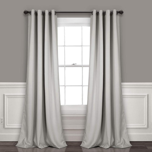Insulated Grommet Blackout Window Curtain Panels, Pair, 52" W X 120" L, Light Gray - Classic Modern Design - 120 Inch Curtains - Extra Long Curtains for Living Room, Bedroom, or Dining Room