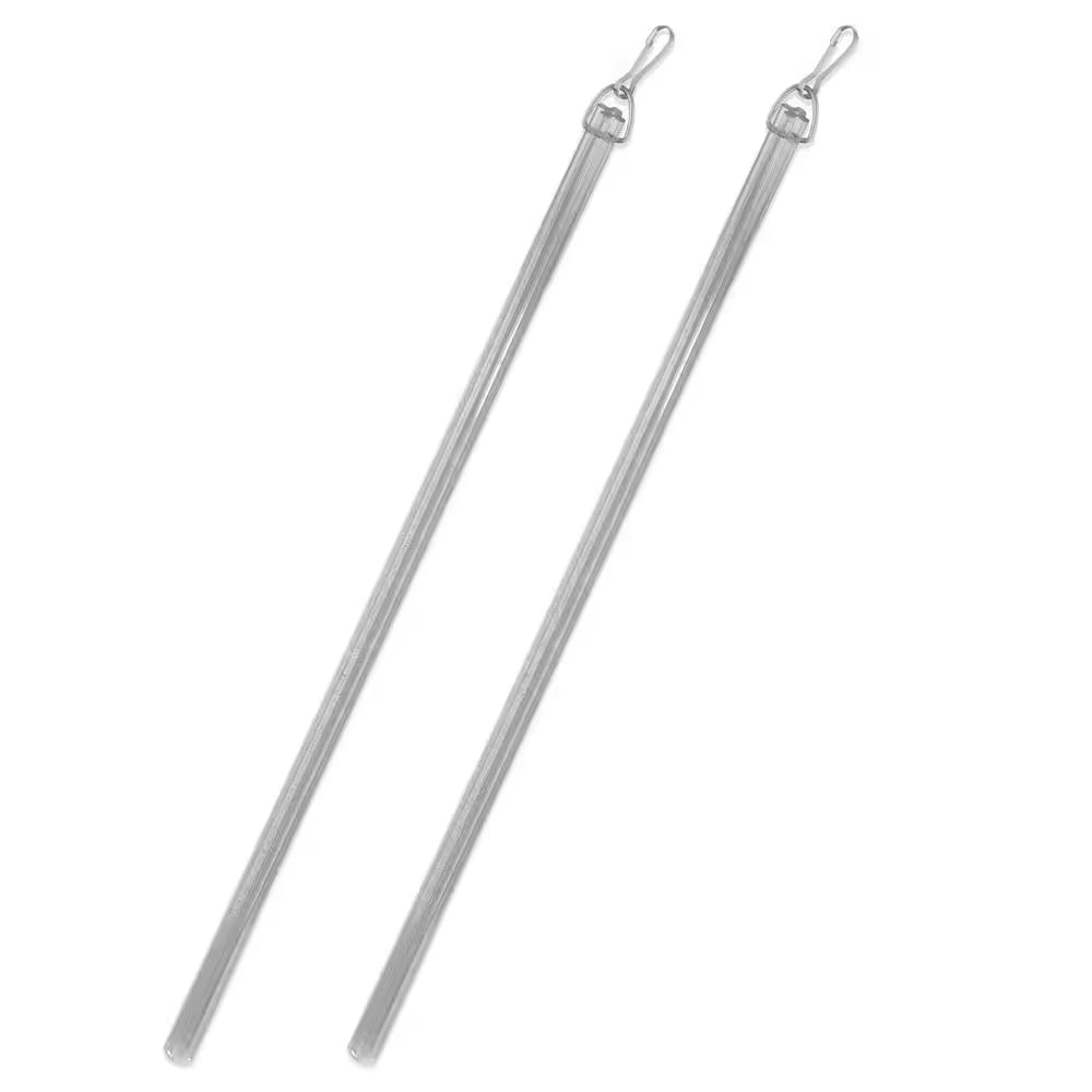 1/2" Dia Fluted Clear PVC Baton with Metal Snap - 48 Inch Long ( 2 Pcs )