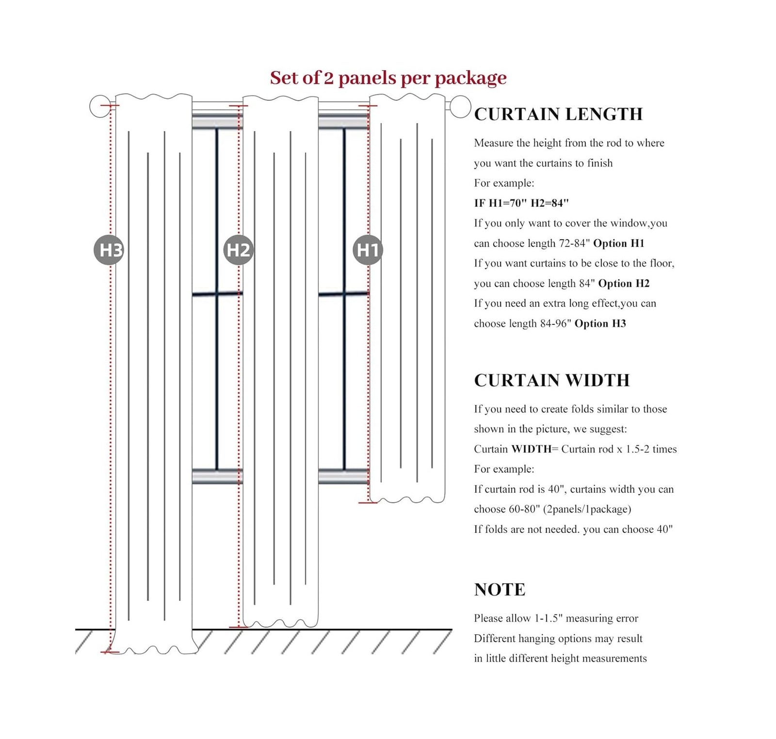 Extra Long Blackout Curtains for 10 Foot High Living Room Large Window Pinch ...