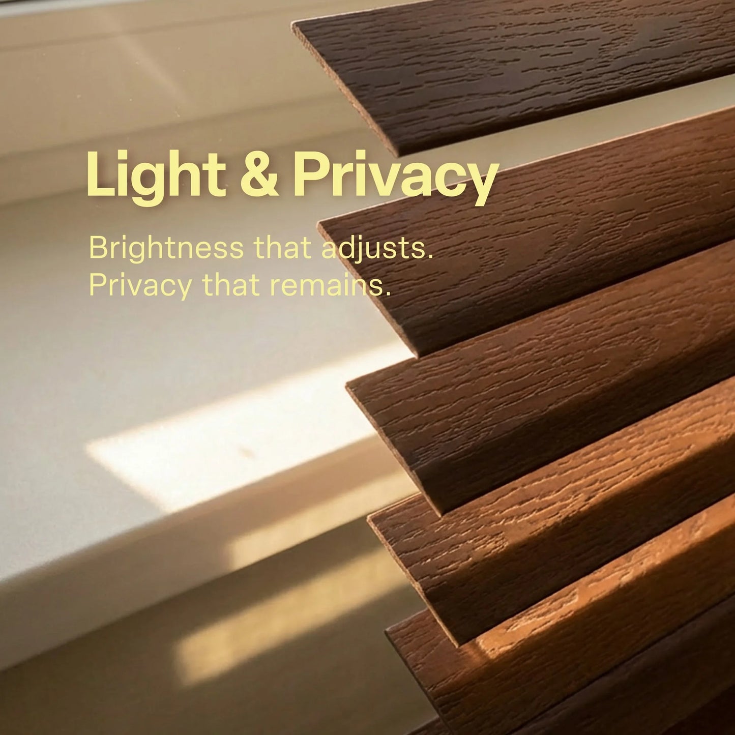 Cordless 2" Embossed Faux Wood Blinds, Moisture-Resistant Light Control Window Blinds, Privacy Shades, 20" W X 48" H, Chestnut