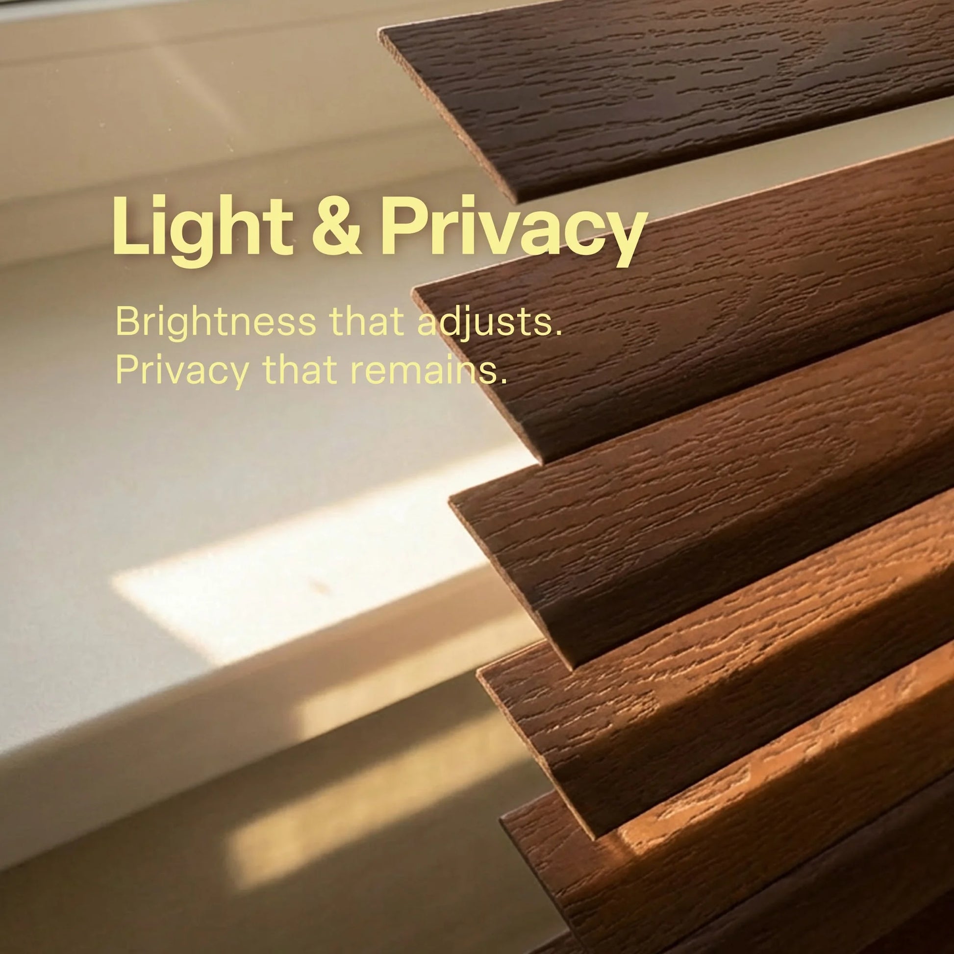 Cordless 2" Embossed Faux Wood Blinds, Moisture-Resistant Light Control Window Blinds, Privacy Shades, 20" W X 48" H, Chestnut