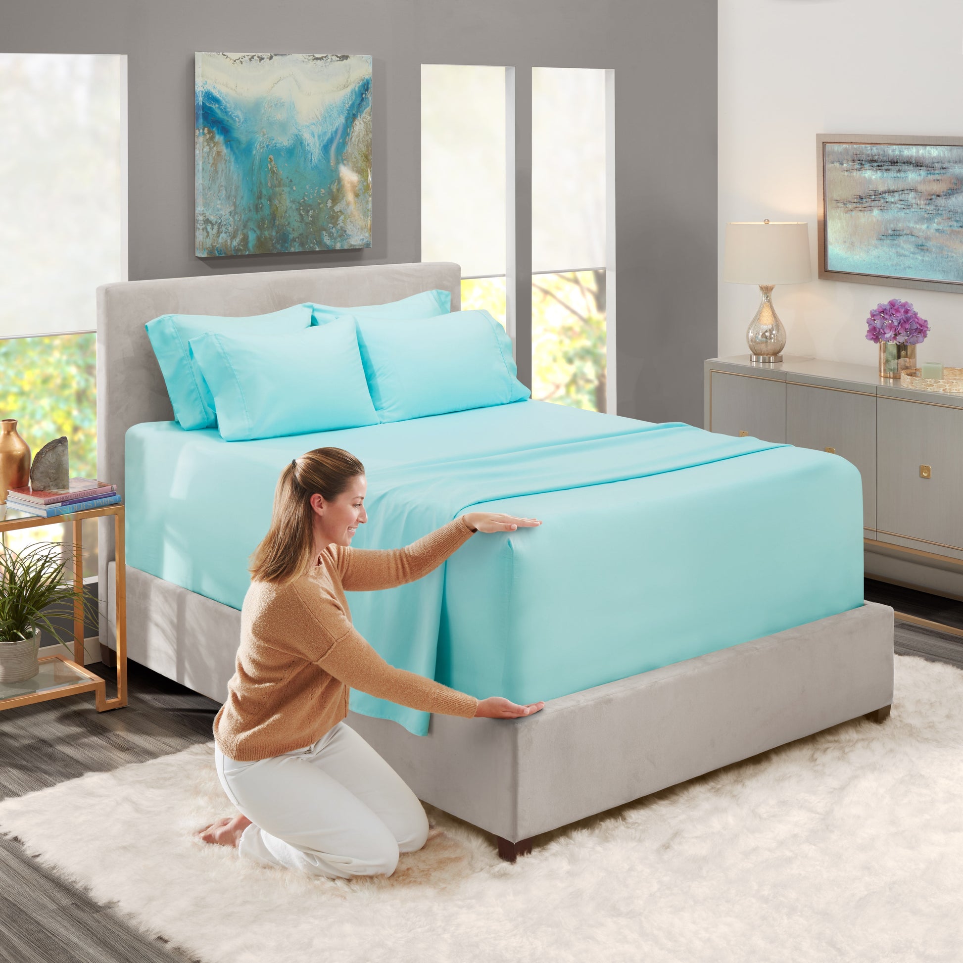 Full Size Sheets Set,1800 Series Extra Deep Pocket Bed Sheets Soft Microfiber Full Sheets, 4 Piece Sheets Full