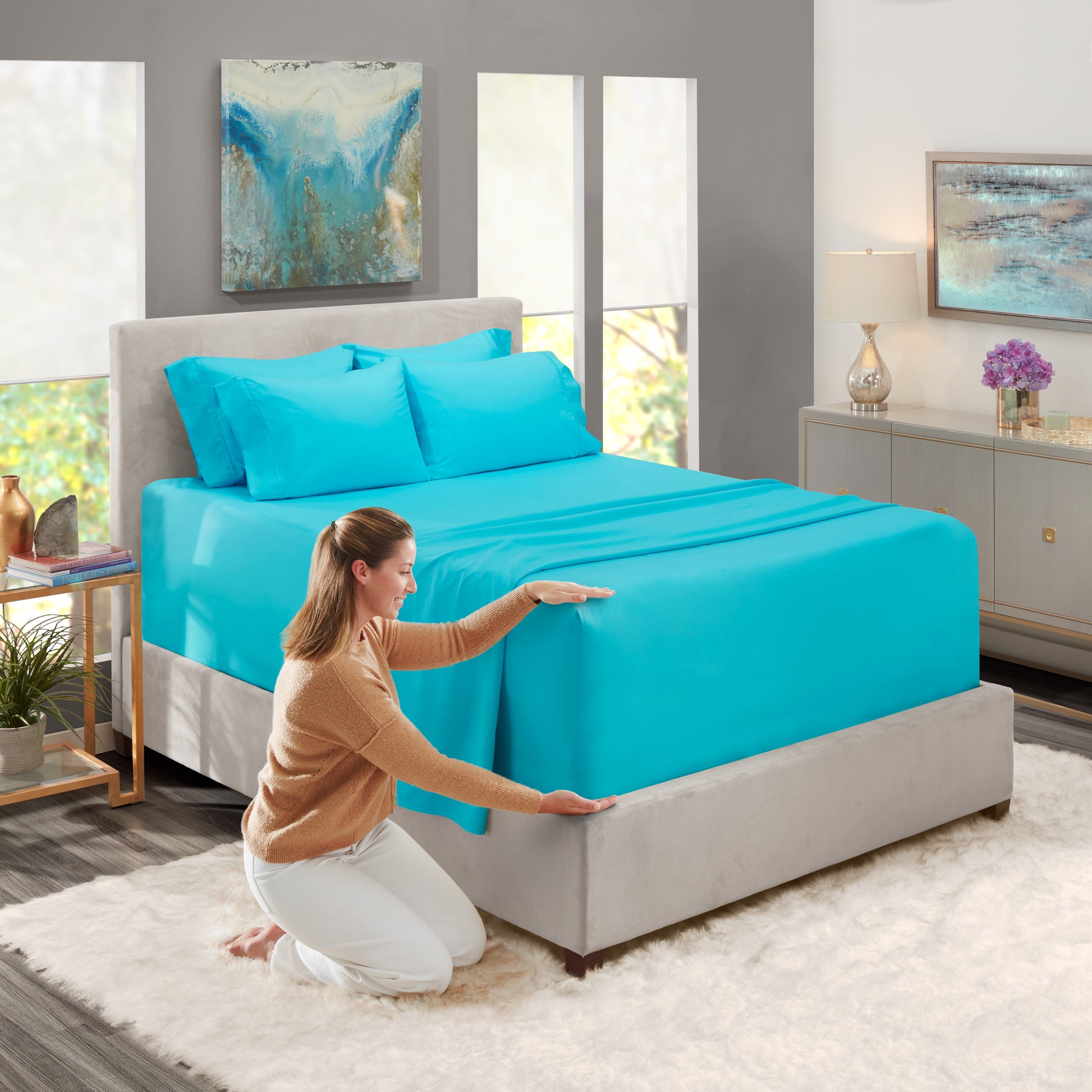 Full Size Sheets Set,1800 Series Extra Deep Pocket Bed Sheets Soft Microfiber Full Sheets, 4 Piece Sheets Full