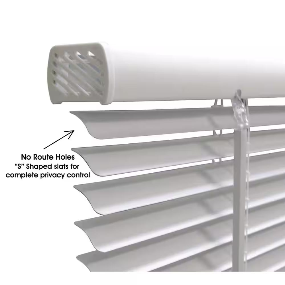 White Cordless Enhanced Room Darkening Vinyl Blinds with 1 In. Slat - 31 In. W X 72 In. L (Actual 30.5 In. W X 72 In. L)
