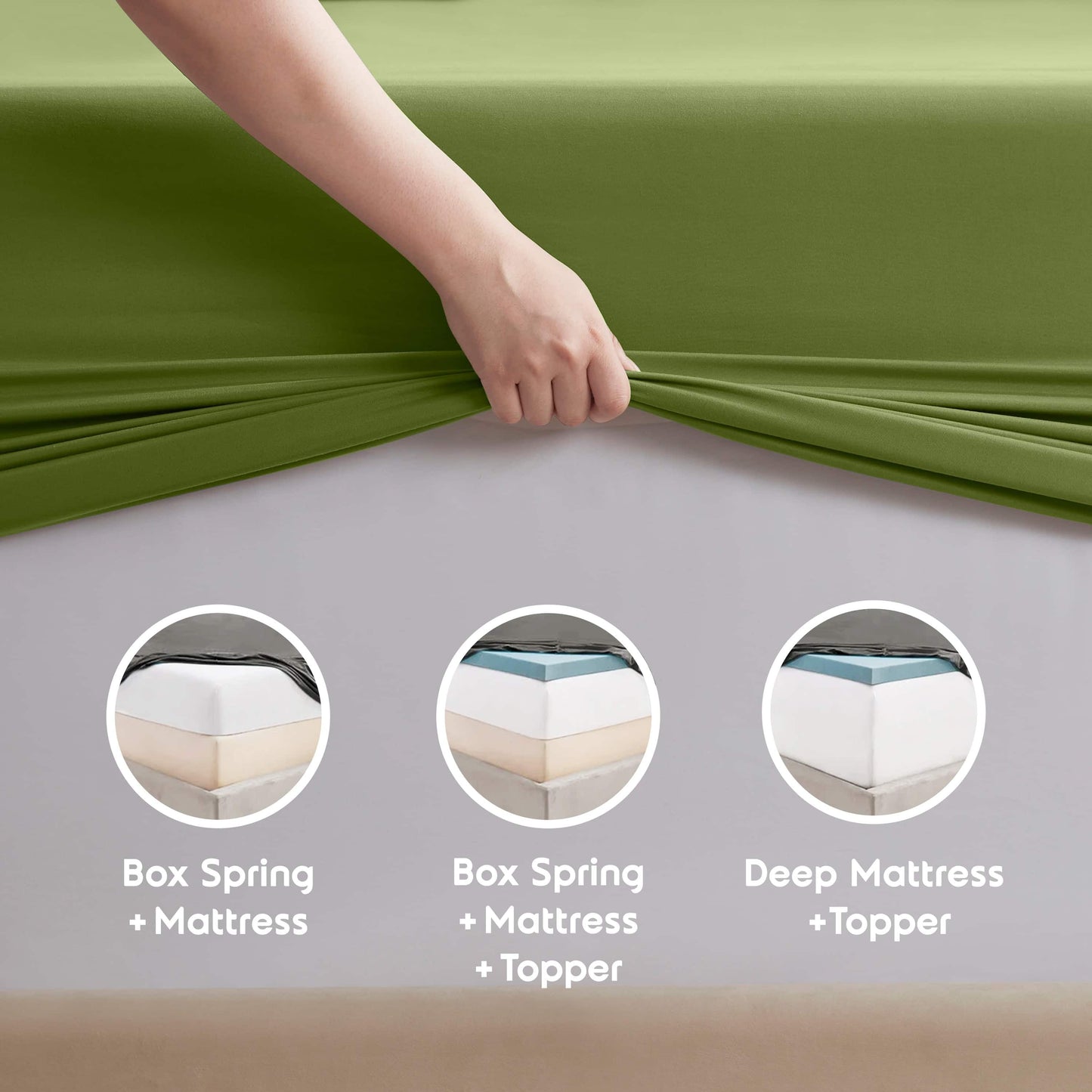 King Sheets Set, 1800 Series Extra Deep Pocket King Size Sheets Soft Microfiber Bed Sheets, 4 Piece Sheets King