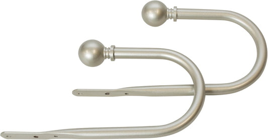 Set of 2 Decorative Pewter Ball End Window Curtain Holdbacks for Draperies