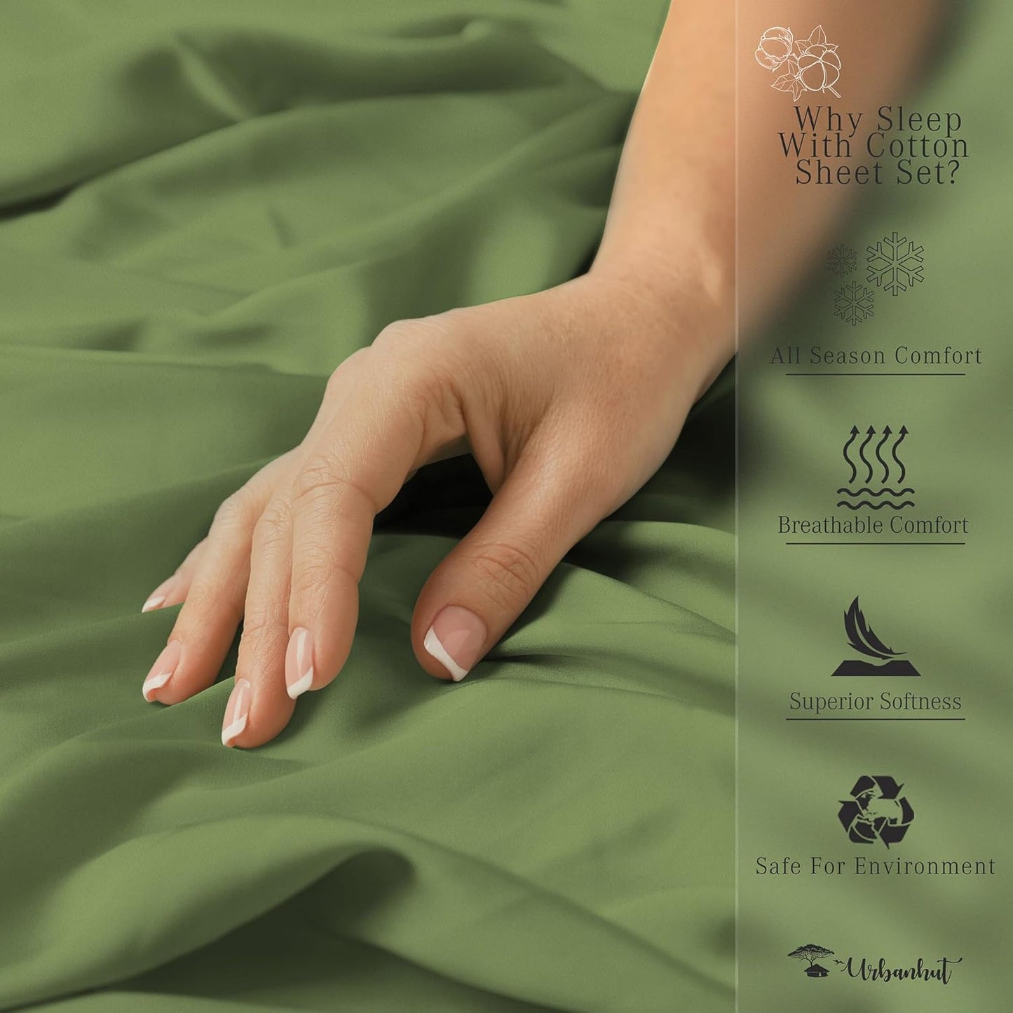 700 Thread Count Queen Duvet Sheet Set - Green