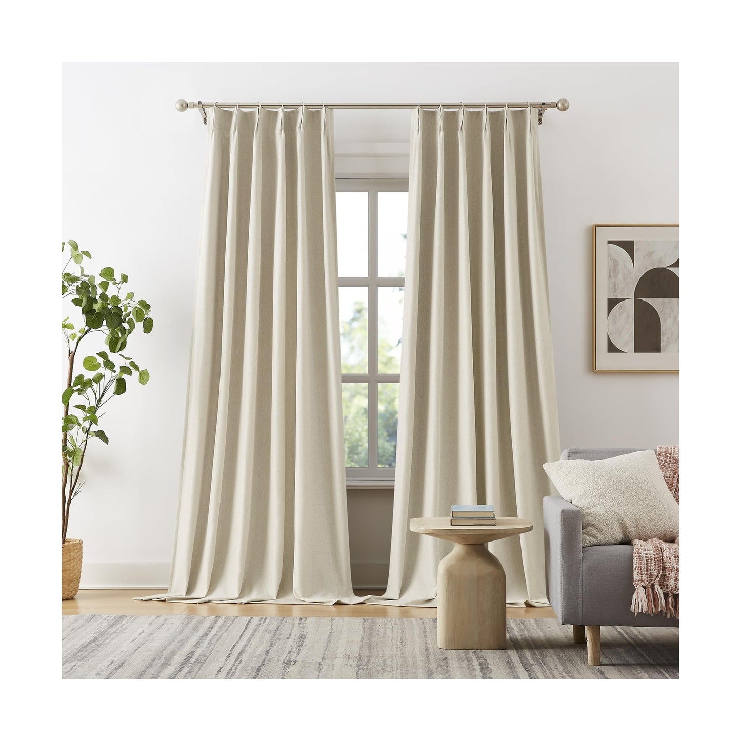 Exra Long Blackout Curtains for Large Window 144 Inch 12Ft, Back Tab Pleated ...