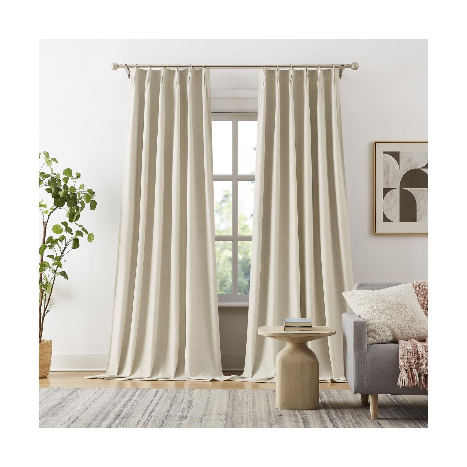 Exra Long Blackout Curtains for Large Window 144 Inch 12Ft, Back Tab Pleated ...