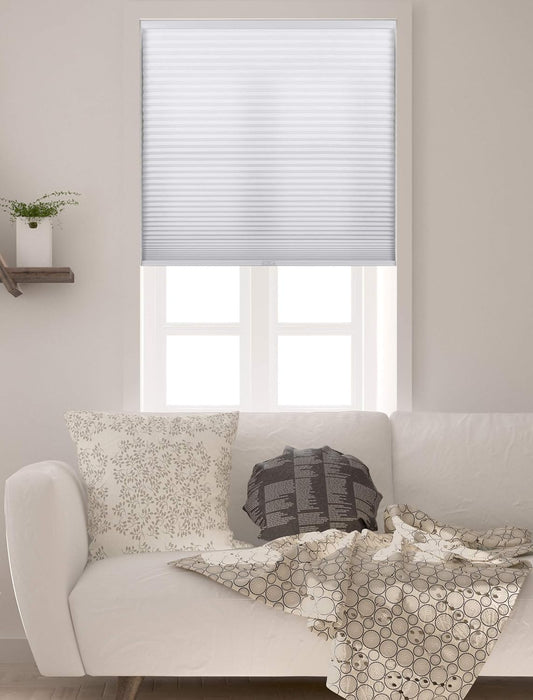 Single Cell Light Filtering Cordless Cellular Shades, Color: Pure White, Size: 34" W X 60" H