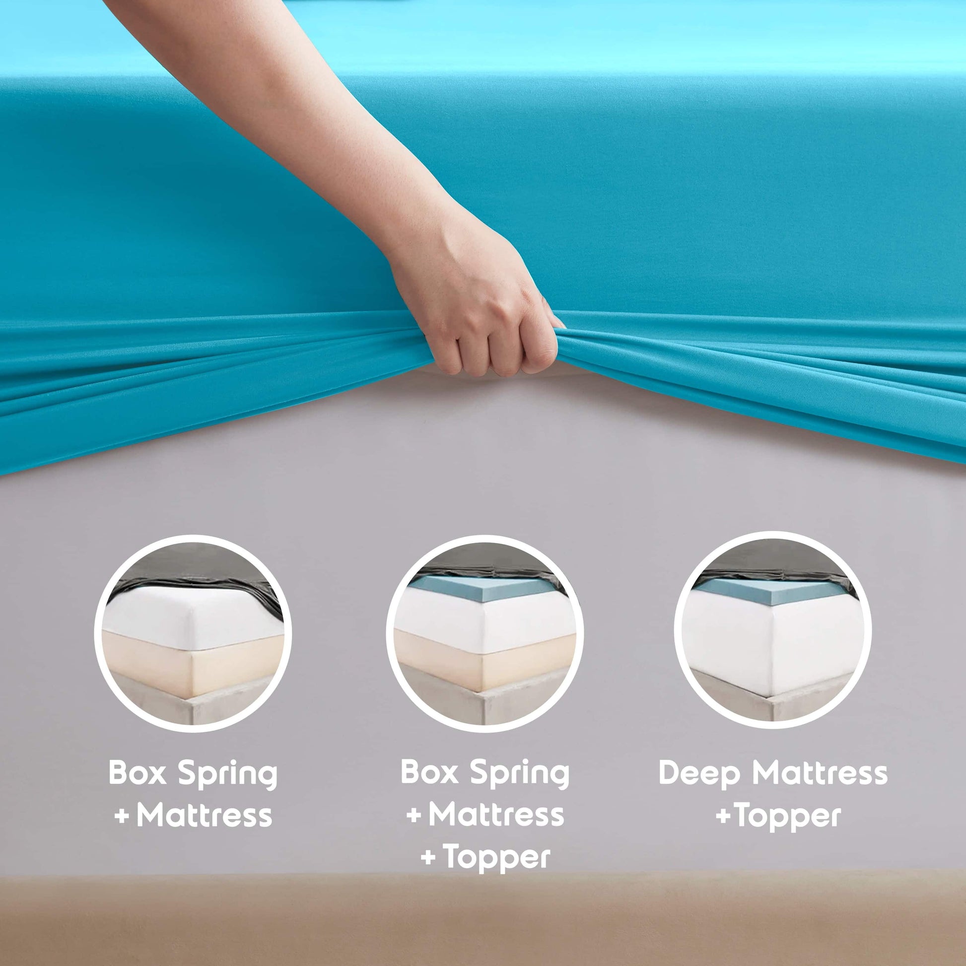 Full Size Sheets Set,1800 Series Extra Deep Pocket Bed Sheets Soft Microfiber Full Sheets, 4 Piece Sheets Full