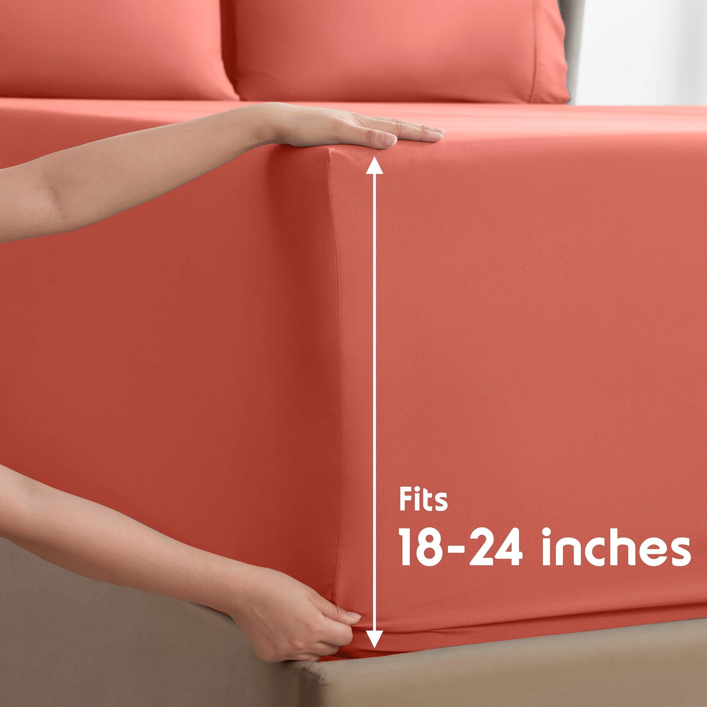 Twin Sheets Set, 1800 Series Extra Deep Pocket Twin Sheet Soft Microfiber 4 Piece Twin Bed Sheets