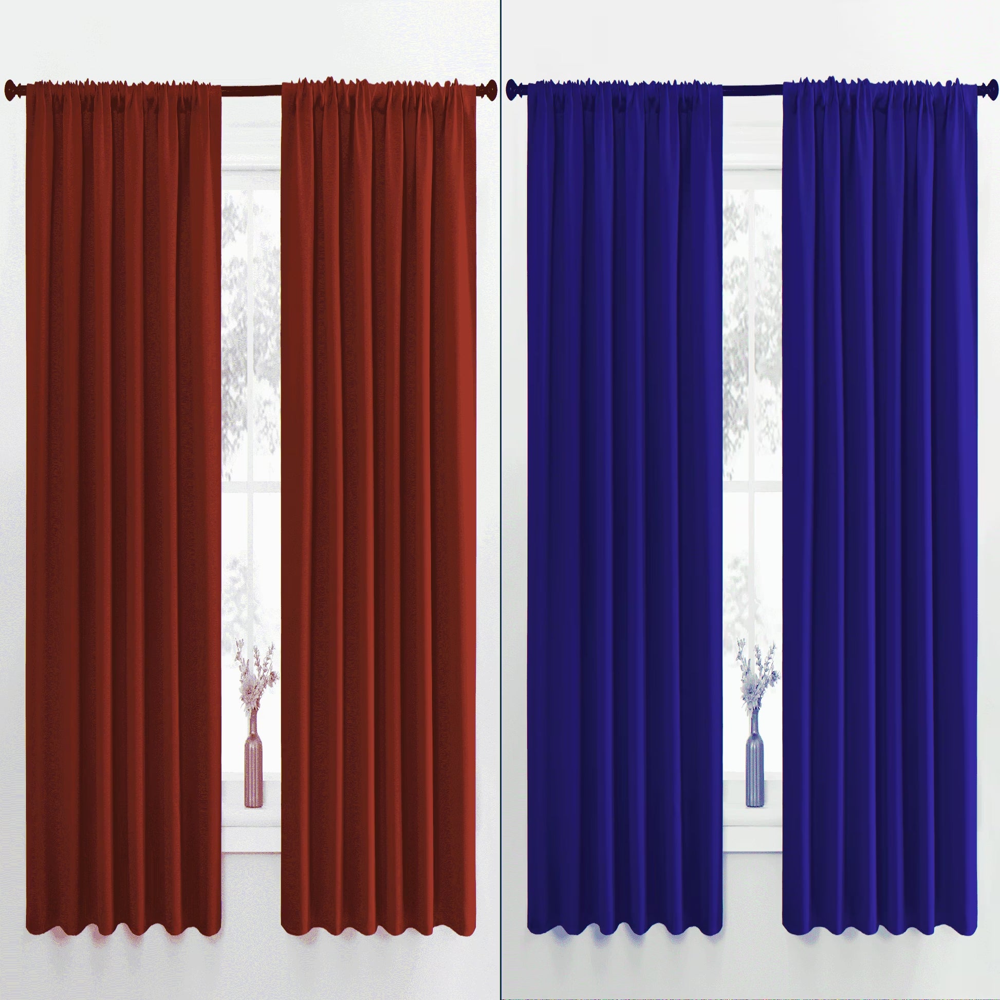 Red Blackout Curtains Rod Pocket Curtains Panels Thermal Insulated Curtains for Bedroom 62X63 Inch 2 Panels