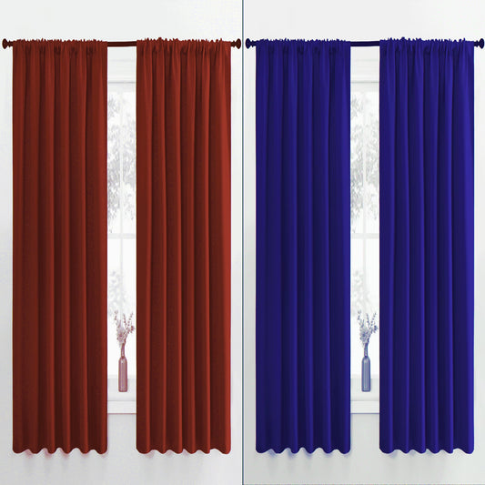 Red Blackout Curtains Rod Pocket Curtains Panels Thermal Insulated Curtains for Bedroom 62X63 Inch 2 Panels