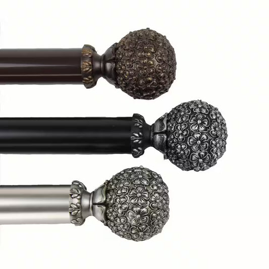 Lush 1.5 In. Dia 15 Ft. L Non-Telescoping Single Curtain Rod in Satin Nickel