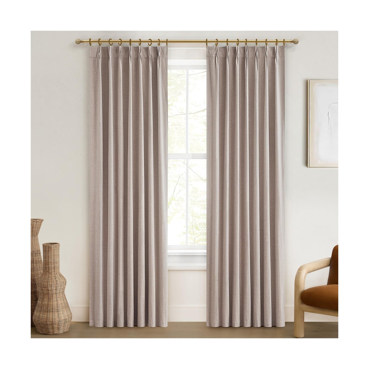 Extra Long Blackout Curtains for 10 Foot High Living Room Large Window Pinch ...