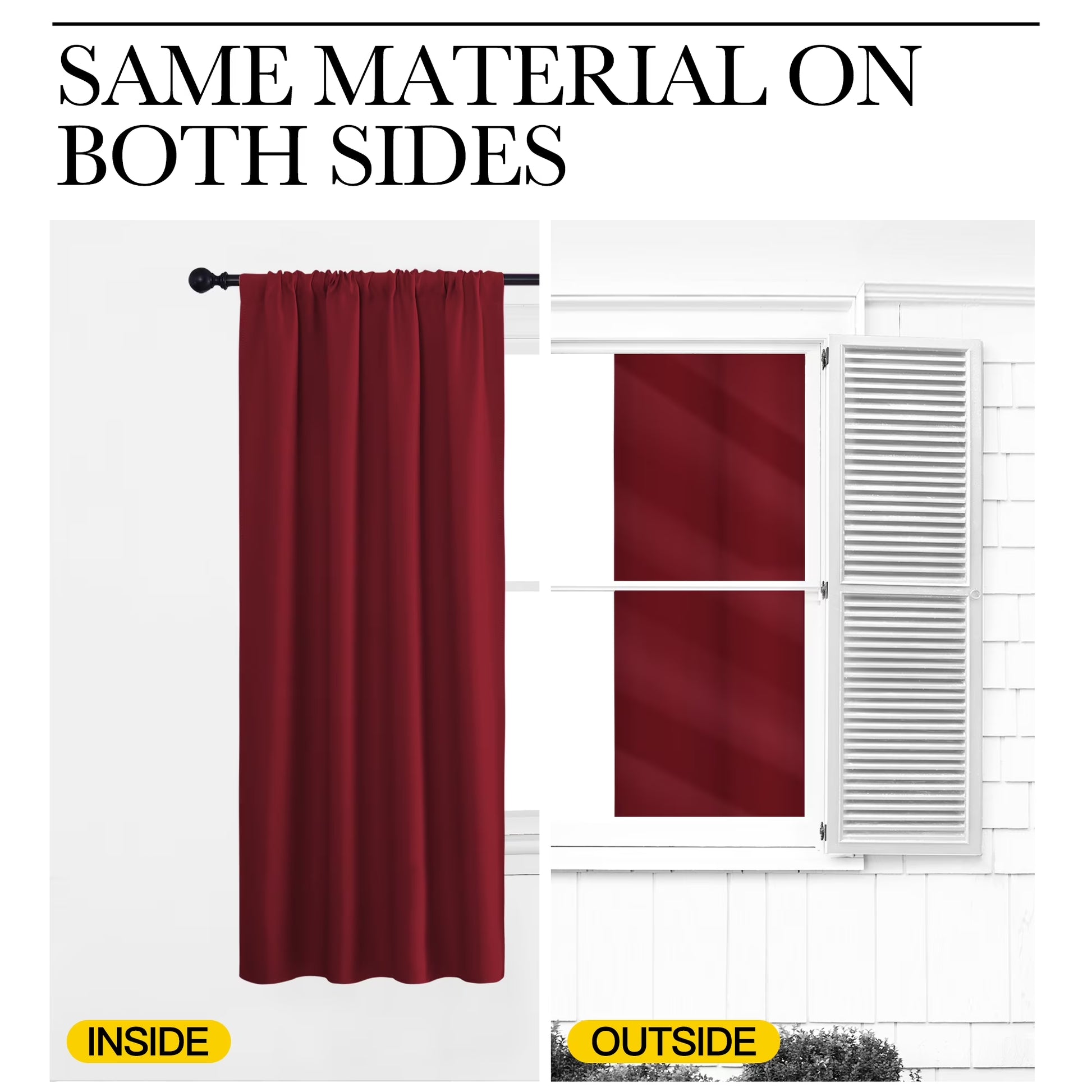 Red Blackout Curtains Rod Pocket Curtains Panels Thermal Insulated Curtains for Bedroom 62X63 Inch 2 Panels