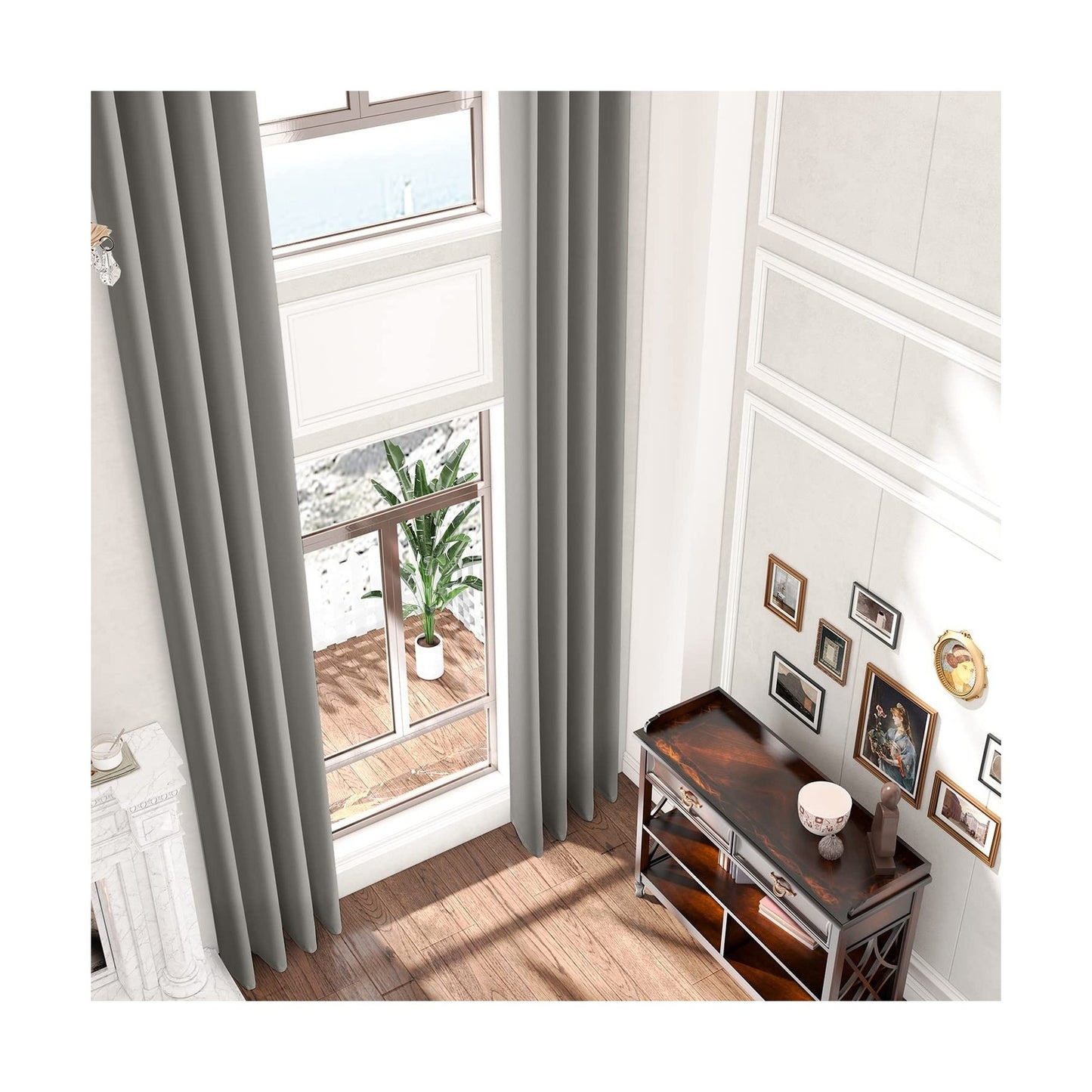 High Living Room Blackout Extra Long Curtain,2 Story Drape with Grommet 17Ft,...